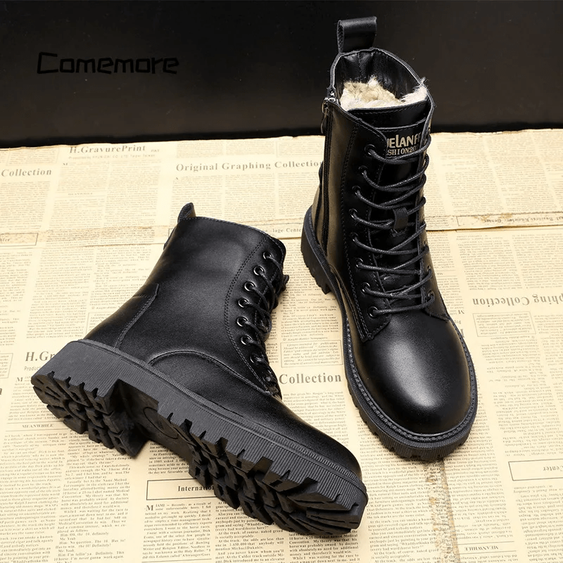 ANDREA® | Botas Invernales de Cuero Negro